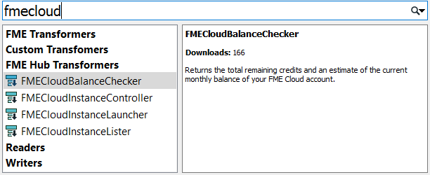 FME Cloud transformers in Quick Add